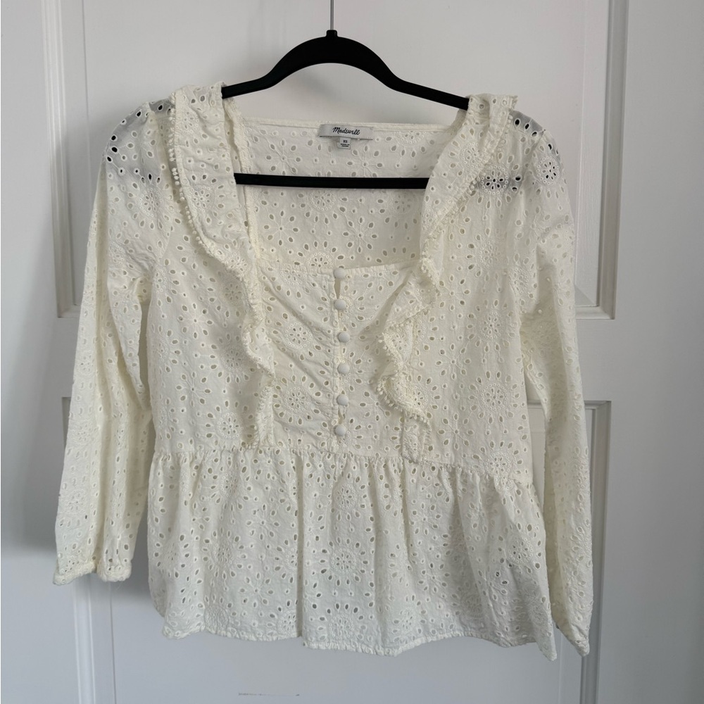 Madewell Point Sur White Cotton eyelet top.  Never worn. NWOT.